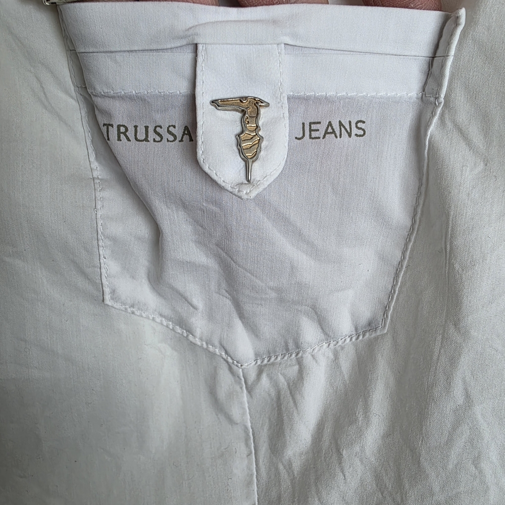 Trussardi White Casual Button Down Shirt - Picture 2 of 8